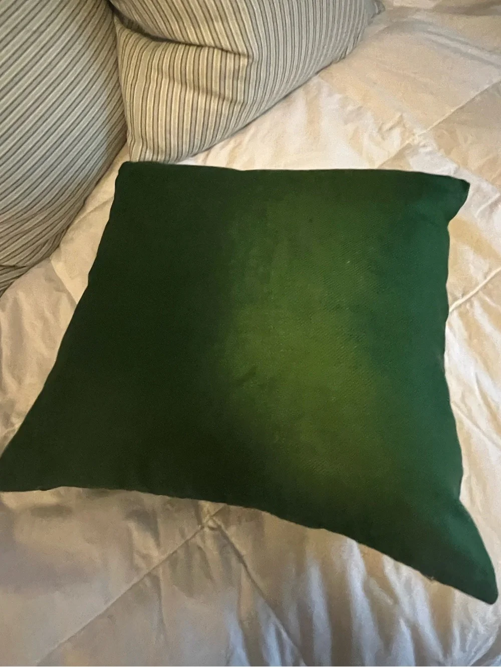 Green Rhinestone CC Logo CHANEL Style Glam Decorative Throw Pillow